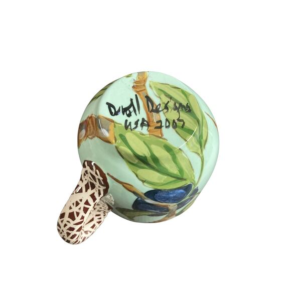 Droll Designs Plum Vine Mug Pottery Hand Painted Signed 2007 - Picture 5 of 5